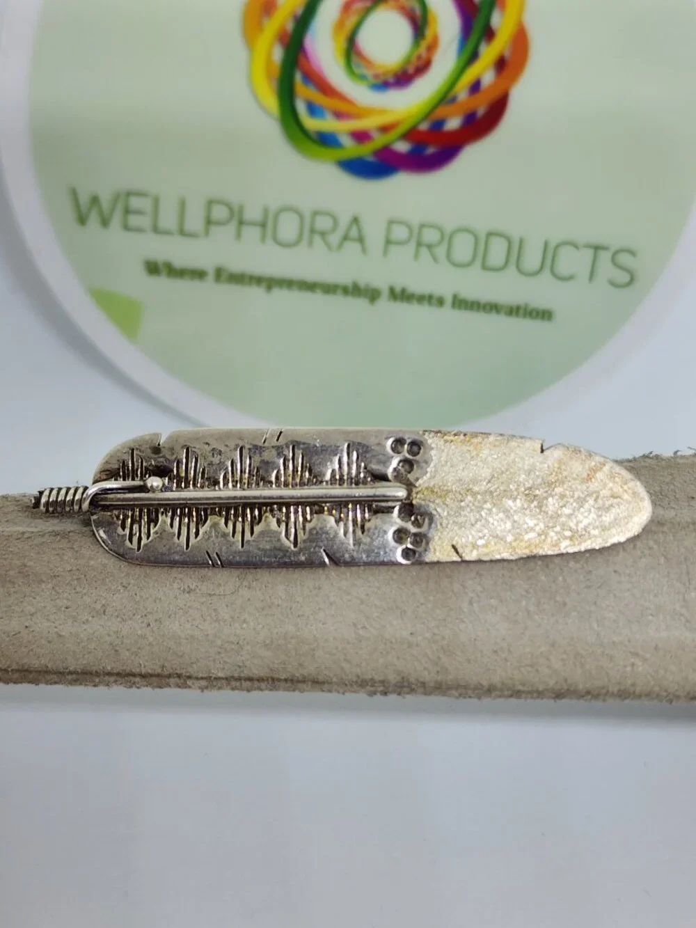 Navajo Sterling Silver High Detail Feather Brooch Pin by Herbert Cayatineto
